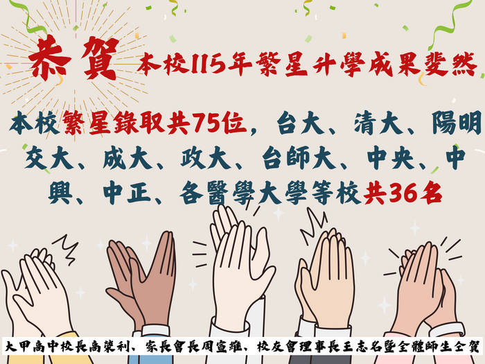 恭賀115大學繁星圖片